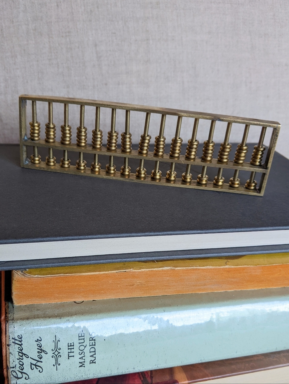 Vintage Brass Asian Abacus Decor Desk Display